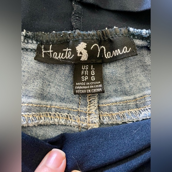 Haute Mama maternity Jean shorts - Picture 2 of 3